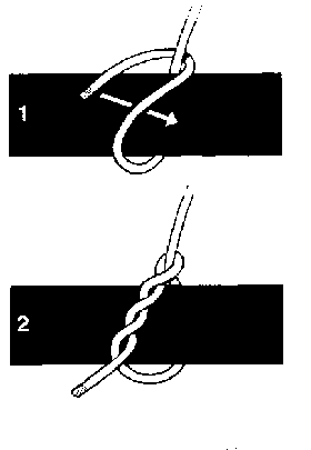 The Timber Hitch, note How it winds into a loop knot. done backwards will result an accident that hurts more than your pride.